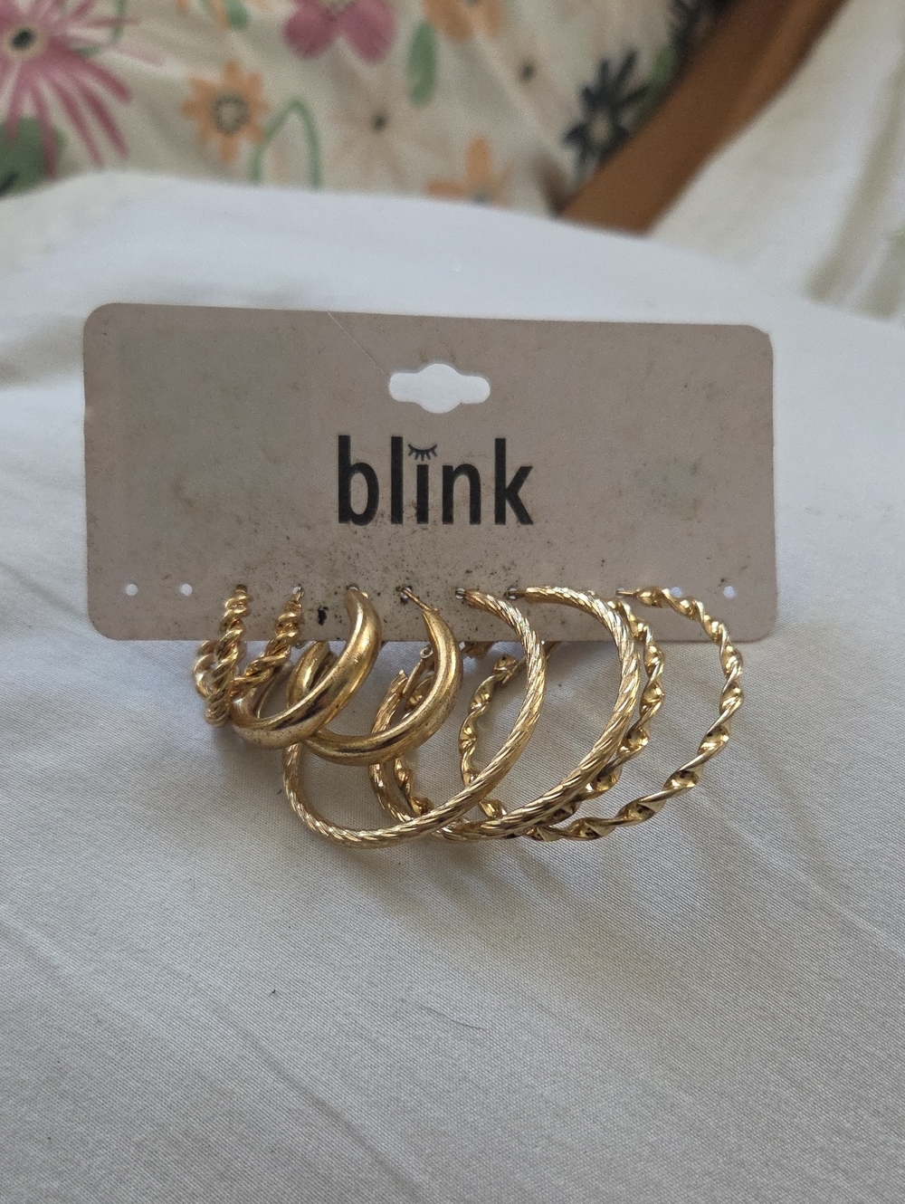 blink Gold-Tone Hoop Earring Set - Mixed Textures